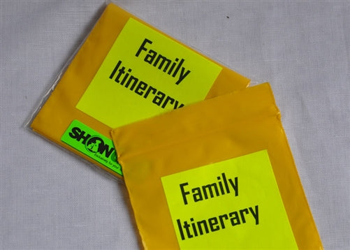 POUCH, FAMILY ITINERARY 3X3 5/PK